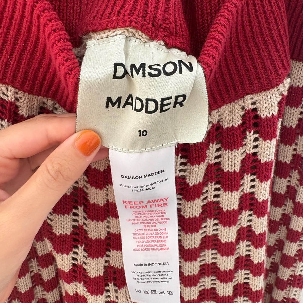 Damson Madder Crochet Pants Red & White US Sz6 ** See note on length** - Picture 2 of 6